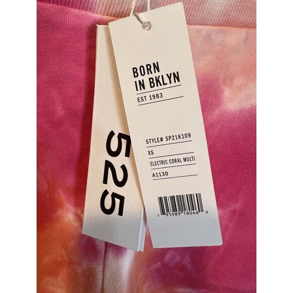 525 America Revolve Dolphin Shorts XS Coral Multi Athleisure Comfort Cotton NWT - Picture 5 of 8